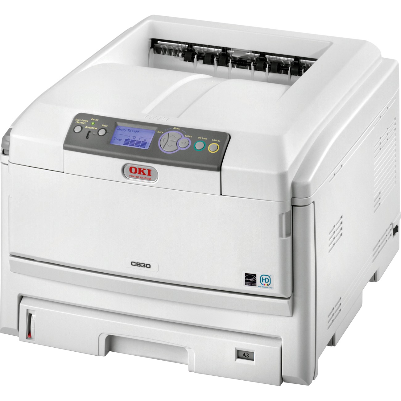 Okidata C9650N LED Printer.up to 11x 17 and 12x18 paper size. 4 Paper Trays  (DEMO UNIT) 