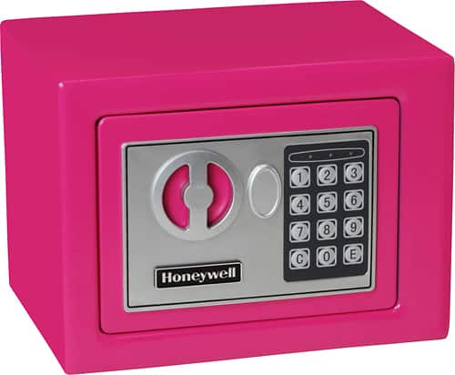 Honeywell - 0.17 Cu. Ft. Security Safe - Pink - Larger Front