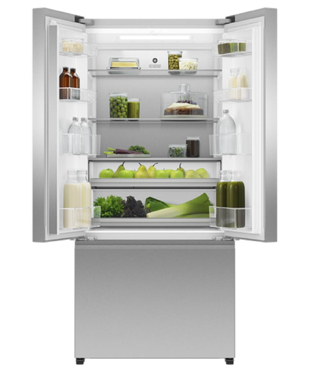 Alt View 14. Fisher & Paykel - 32 in. Wide 18 cu. Ft. French Door Refrigerator - Stainless Steel.