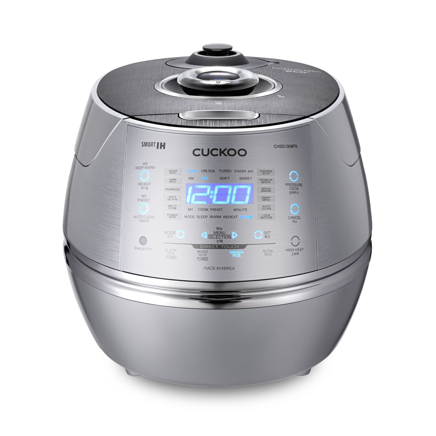 CUCKOO ELECTRONICS - CUCKOO CRP-CHSS1009F 10-Cup (Uncooked) / 20-Cup (Cooked) Induction Heating Pressure Rice Cooker with Nonstick Inner Pot - Gray