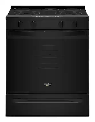 Front. Whirlpool - 5.3 Cu. Ft. Slide-In Electric Range with No Preheat and Slow Cook Modes - Black.