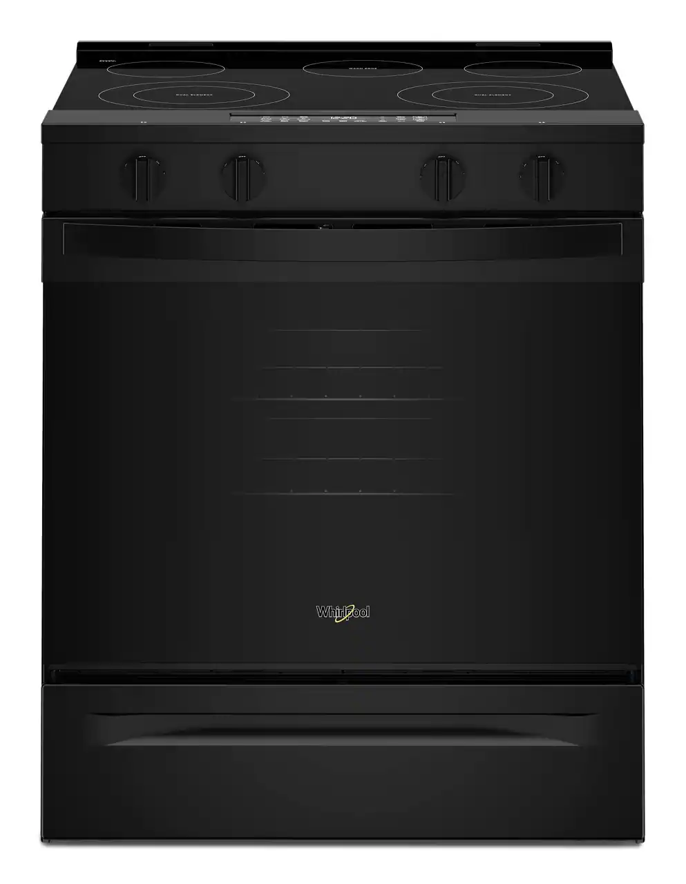 Front. Whirlpool - 5.3 Cu. Ft. Slide-In Electric Range with No Preheat and Slow Cook Modes - Black.