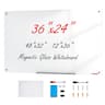 VEVOR - Magnetic Glass Whiteboard, Dry Erase Board 36"x24", Wall-Mounted Large Glassboard Frameless - White