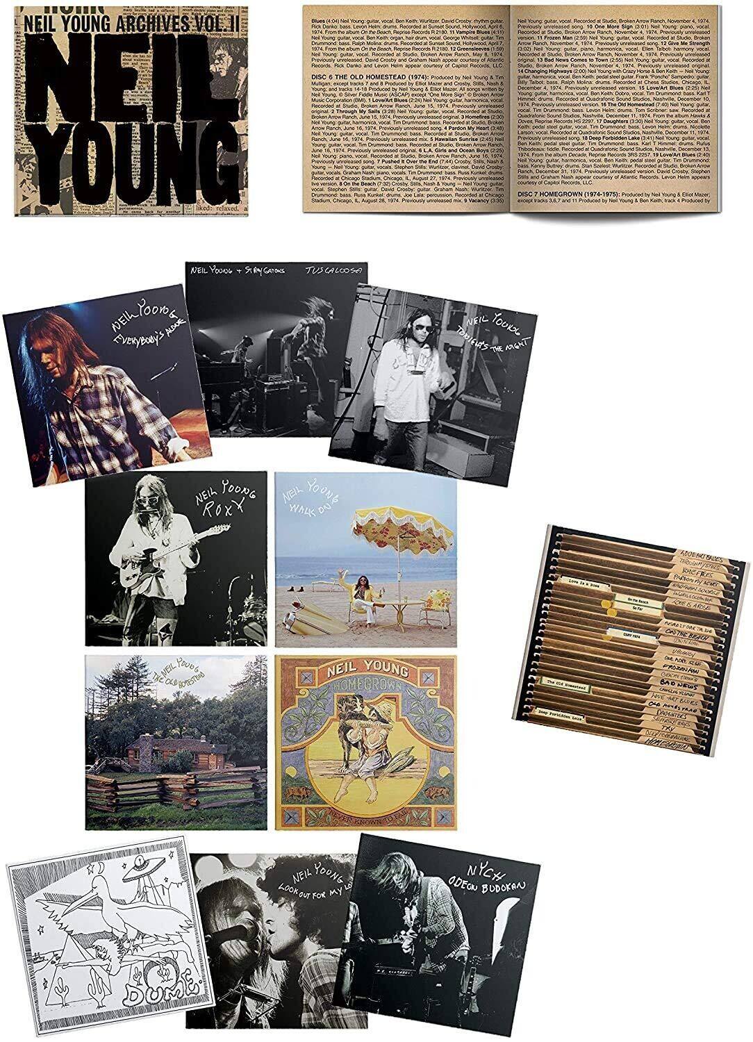 **NEIL YOUNG ARCHIVES VOL. II**

**NEIL YOUNG**

**Disc 1: The Old Homestead (1976)**

- Neil Young: guitar, vocals
- Ben Keith: guitar
- Tim Drummond: bass
- Ralph Molina: drums
- Benmont Tench: keyboards
- Nils Lofgren: guitar, vocals
- Rick Danko: guitar, vocals
- Levon Helm: drums
- Stephen Stills: guitar, vocals
- Graham Nash: guitar, vocals
- David Crosby: guitar, vocals
- Crosby, Stills, Nash & Young: vocals
- Neil Young: guitar, vocals
- Benmont Tench: keyboards
- Tim Drummond: bass
- Ralph Molina: drums
- Ben Keith: guitar
- Nils Lofgren: guitar, vocals
- Rick Danko: guitar, vocals
- Levon Helm: drums
- Stephen Stills: guitar, vocals
- Graham Nash: guitar, vocals
- David Crosby: guitar, vocals
- Crosby, Stills, Nash & Young: vocals
- Neil Young: guitar, vocals
- Benmont Tench: keyboards
- Tim Drummond: bass
- Ralph Molina: drums
- Ben Keith: guitar
- Nils Lofgren: guitar, vocals
- Rick Danko: guitar, vocals
- Levon Helm: drums
- Stephen Stills: guitar, vocals
- Graham Nash: guitar, vocals
- David Crosby: guitar, vocals
- Crosby, Stills, Nash & Young: vocals
- Neil Young: guitar, vocals
- Benmont Tench: keyboards
- Tim Drummond: bass
- Ralph Molina: drums
- Ben Keith: guitar
- Nils Lofgren: guitar, vocals
- Rick Danko: guitar, vocals
- Levon Helm: drums
- Stephen Stills: guitar, vocals
- Graham Nash: guitar, vocals
- David Crosby: guitar, vocals
- Crosby, Stills, Nash & Young: vocals
- Neil Young: guitar, vocals
- Benmont Tench: keyboards
- Tim Drummond: bass
- Ralph Molina: drums
- Ben Keith: guitar
- Nils Lof