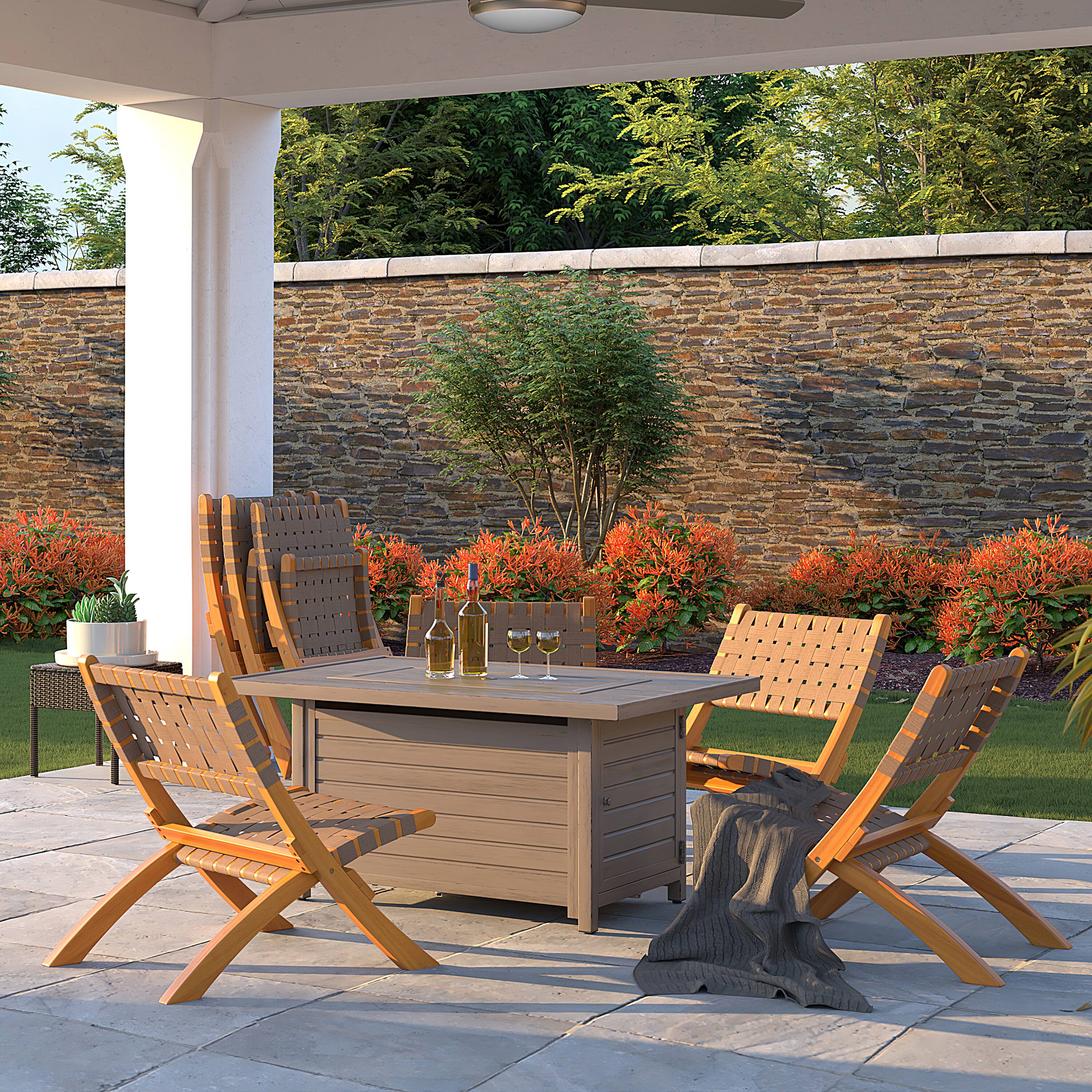 Patio Sense Indoor and Outdoor Folding Sava Chair Brown 64098