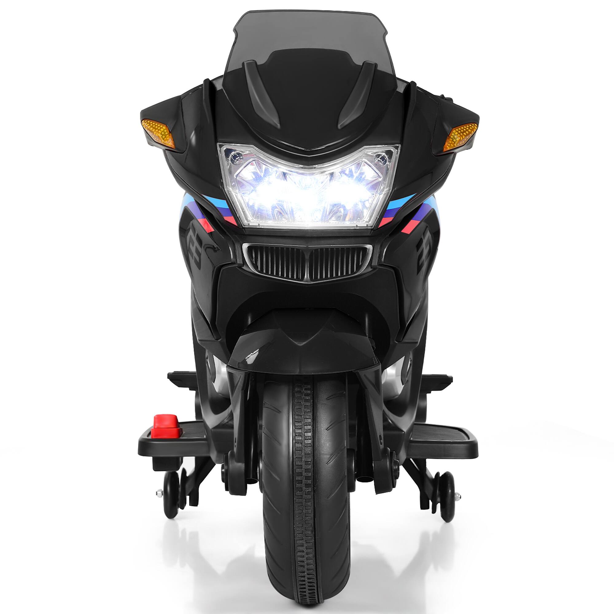 Alt View 4. Gymax - Gymax 12V Electric Kids Ride On Motorcycle w/ Training Wheels Black - Black.