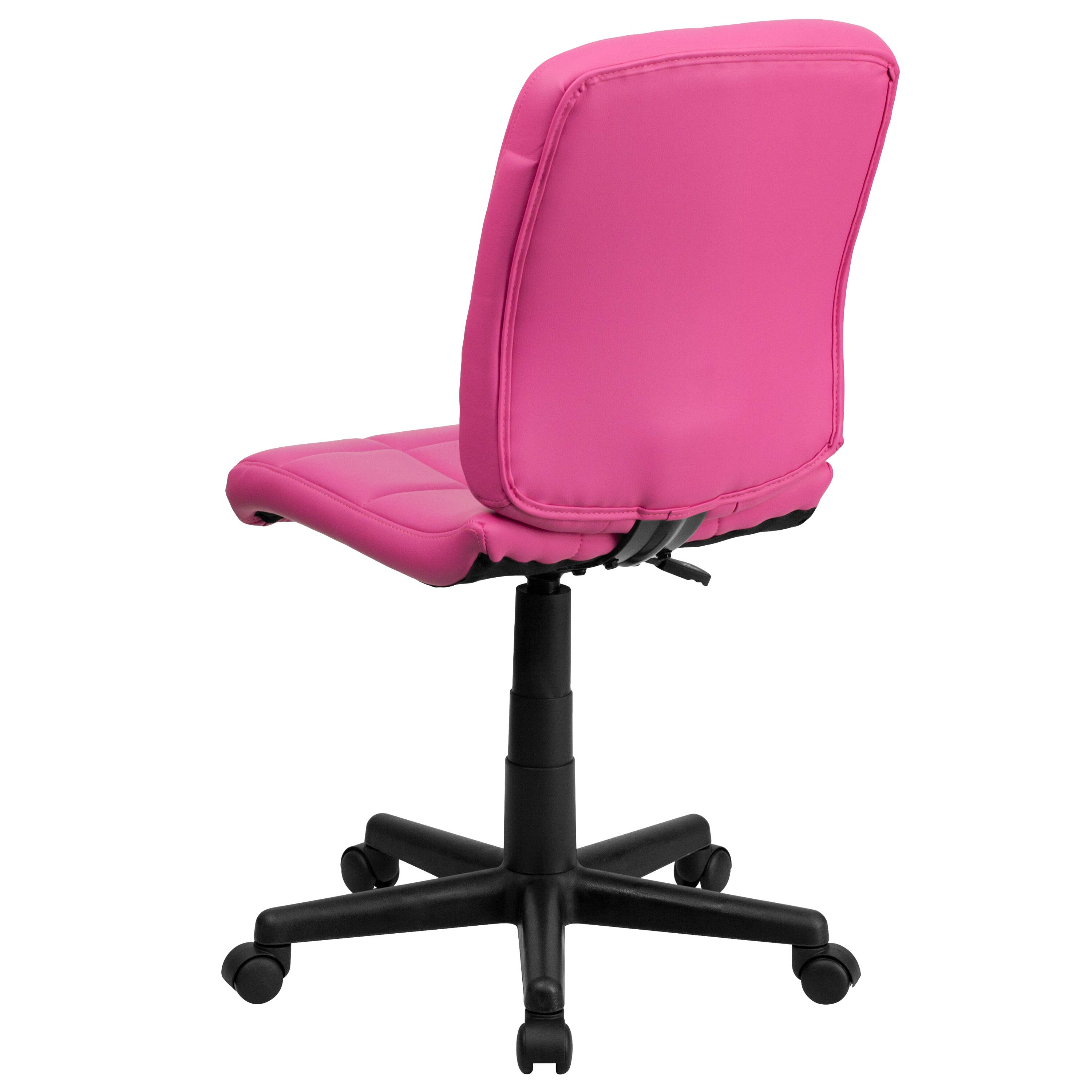 Emma + Oliver Mid Back Quilted Vinyl Swivel Task Office Chair Pink ...