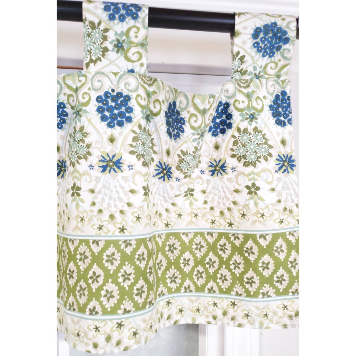 Left. RLF Home - RLF Home 4" Top Tab High Quality Fabric Viviana Tab Valance for Windows 50" x 16" Natural - Natural.