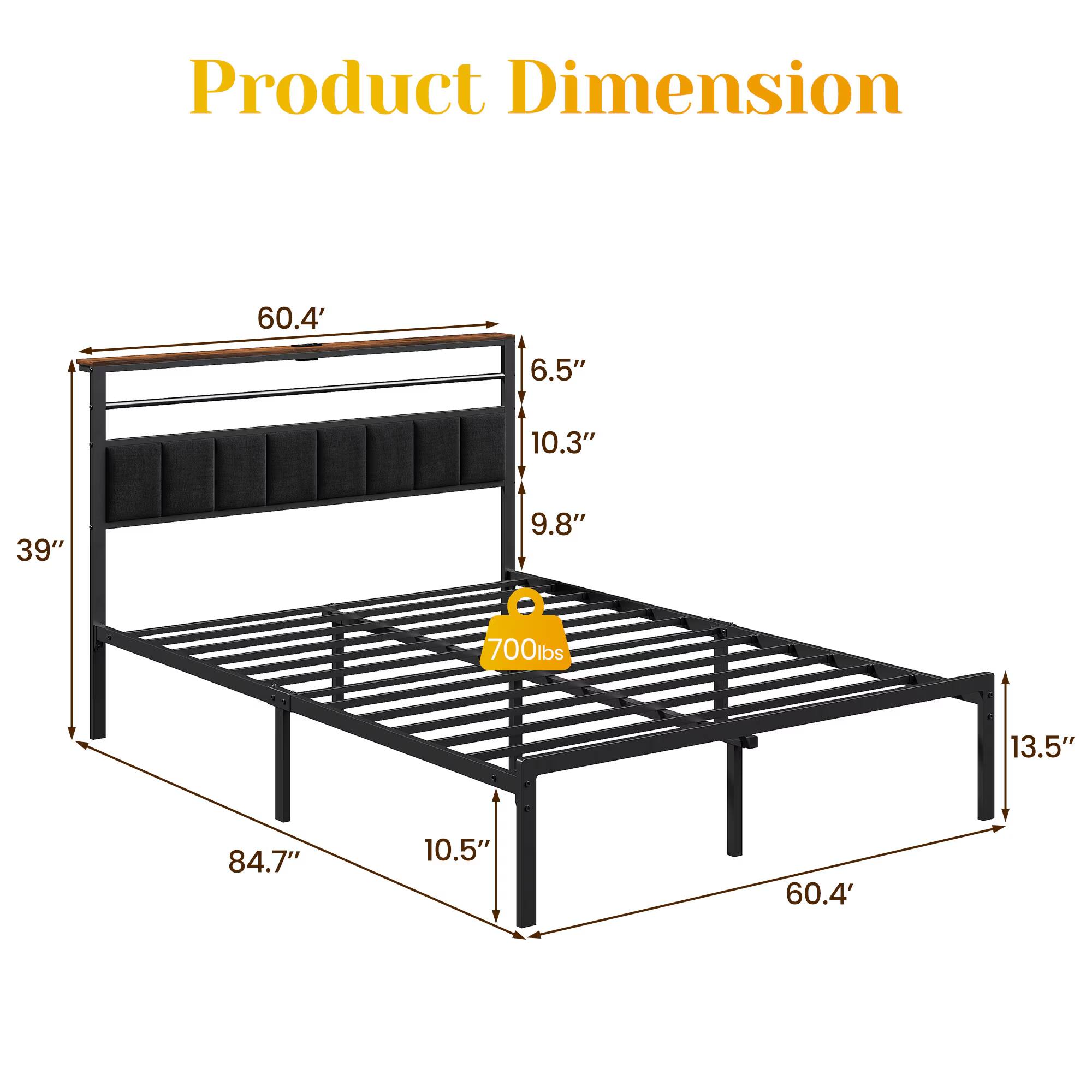Product Dimension: 60.4" x 6.5" x 10.3" x 39" x 9.8" x 700lbs x 13.5" x 84.7" x 10.5"