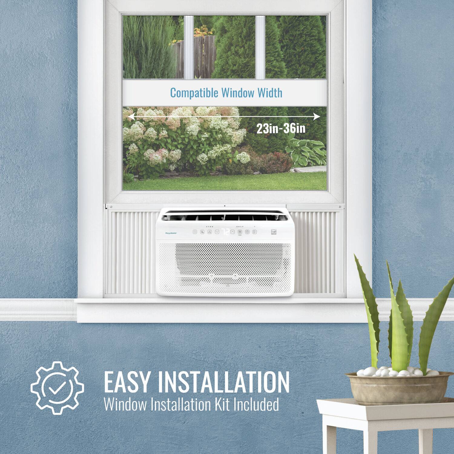 Compatible Window Width 23in-36in: Easy Installation Window Installation Kit Included.