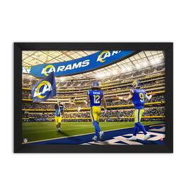 Sporticulture - Matthew Stafford and Puka Nacua Los Angeles Rams Framed Two-Player Art Print - Blue