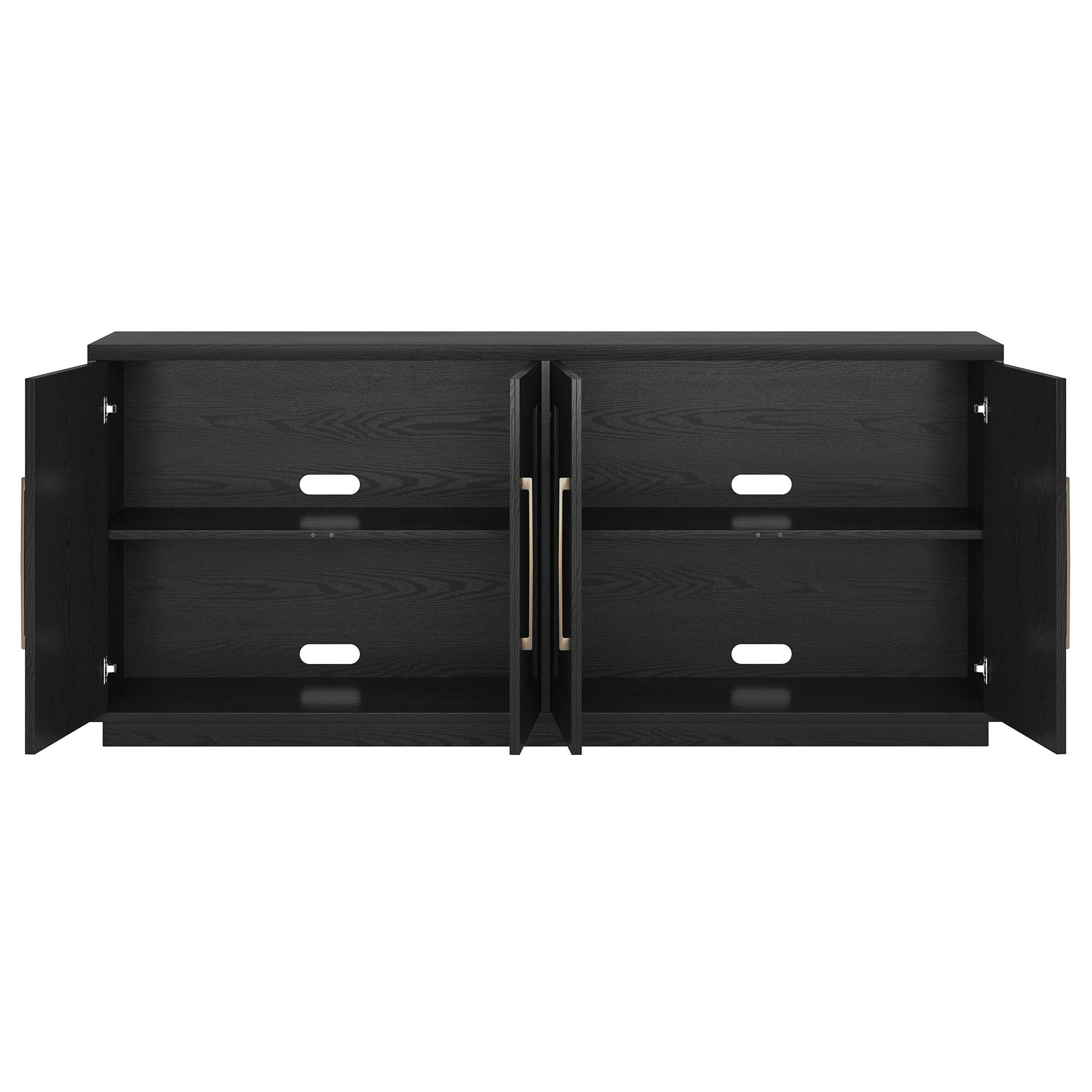 Alt View 3. Hudson&Canal - Tillman 68" Rectangular Buffet Table - Black.