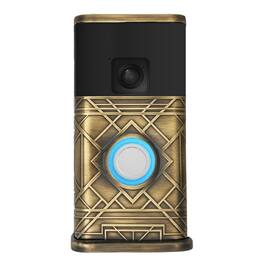 Michael Healy - Art Deco Video Doorbell Cover (Ring Battery Doorbell 2024 Release) - Antique Brass