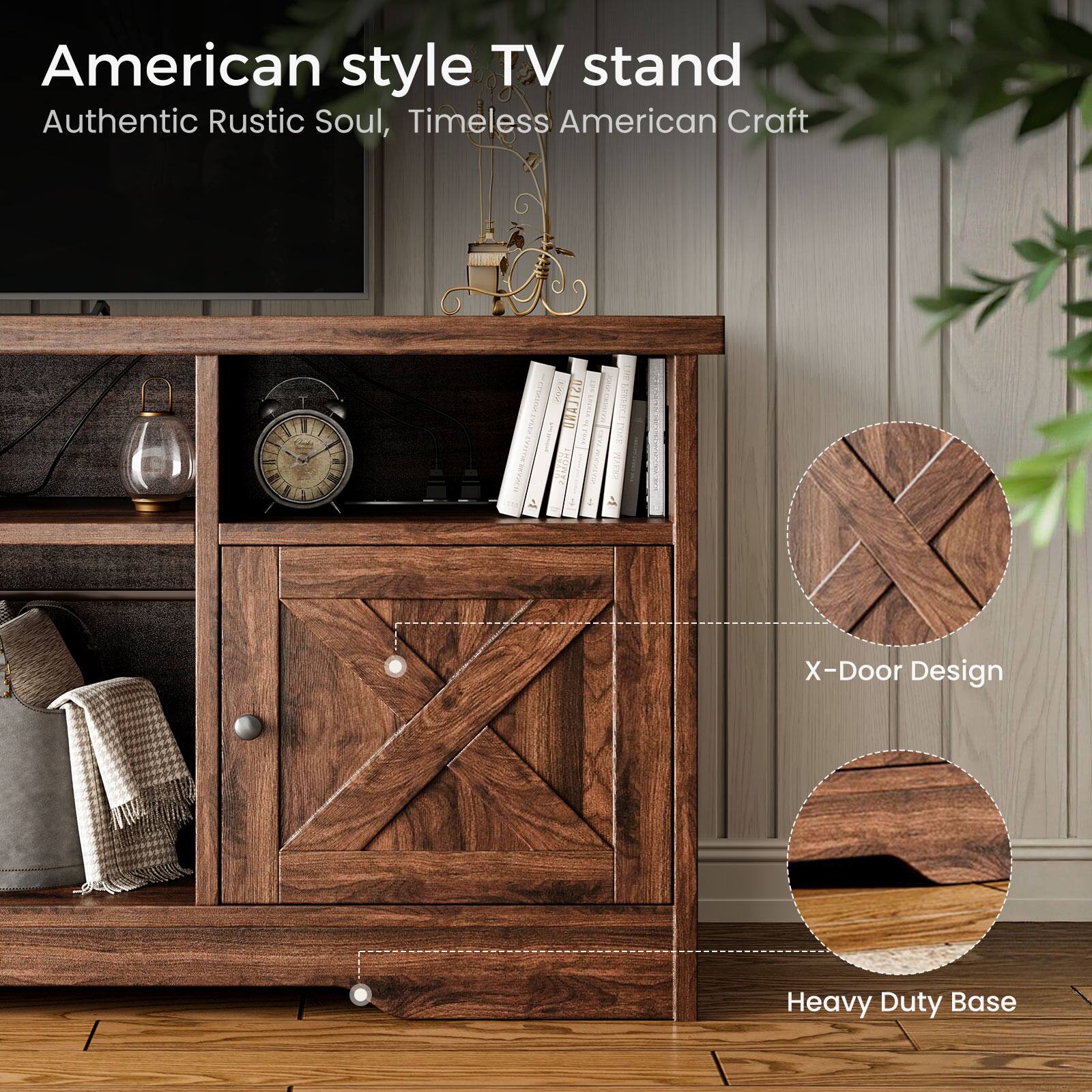 American style TV stand  
Authentic Rustic Soul, Timeless American Craft

X-Door Design  
Heavy Duty Base