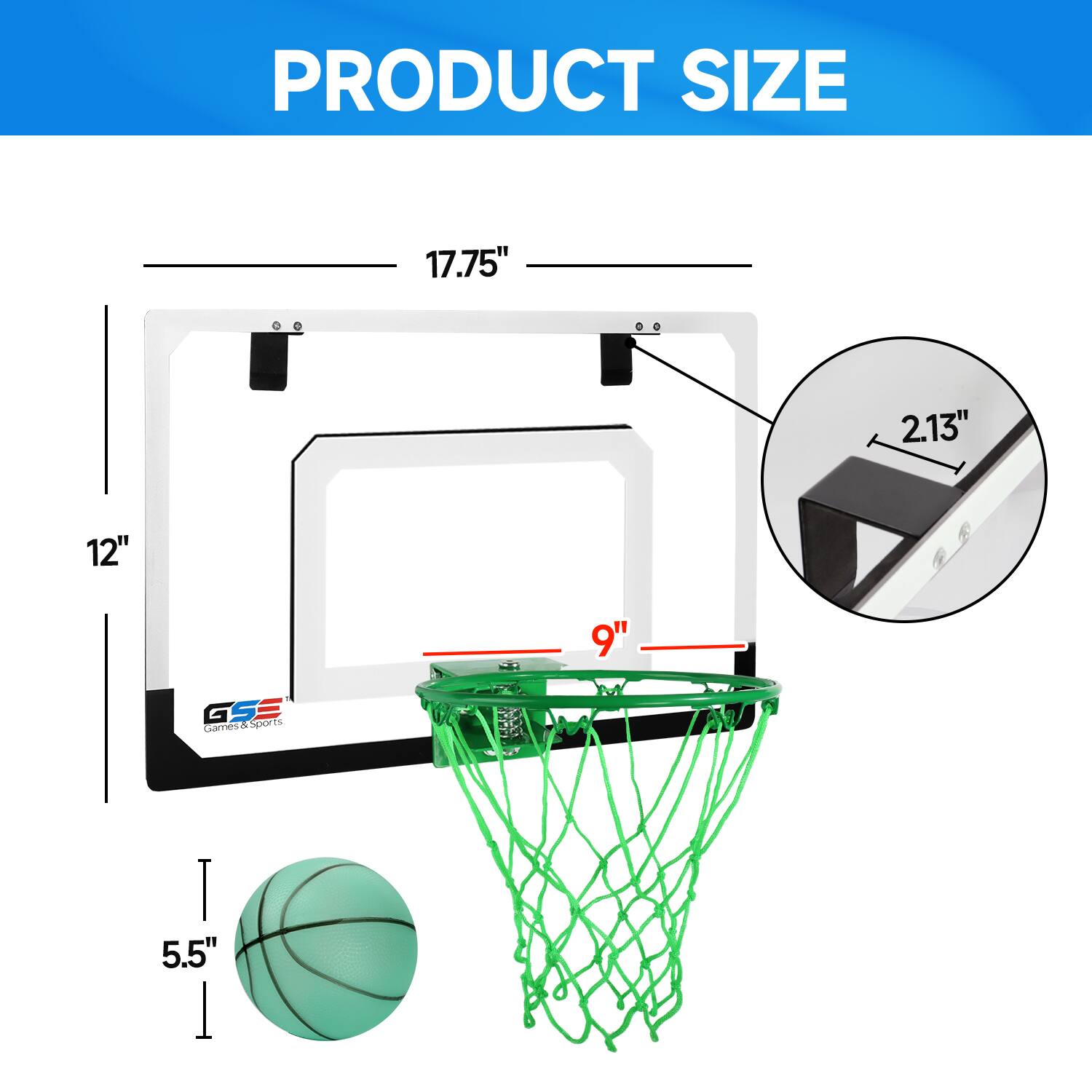 PRODUCT SIZE 17.75" 12" 9" 5.5" 2.13" GSE Sports & Sports