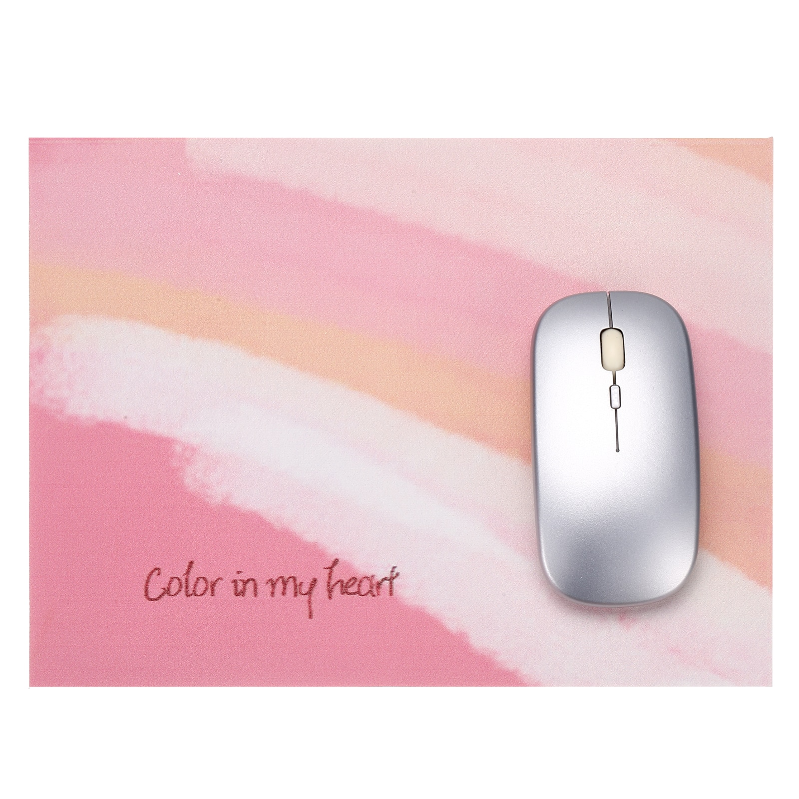 Unique Bargains - Square Mouse Pad 13.8 x 10.4" Non-Slip Rubber Oil Painting Desk Mat for Office Laptop Home Computer Accessories - Pink Oil Painting