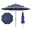 Front. Ainfox - Ainfox 10 FT Patio Umbrella 3 Tiers Outdoor Market Umbrella with Crank and Tilt for Garden Lawn Backyard Pool - Navy Blue.