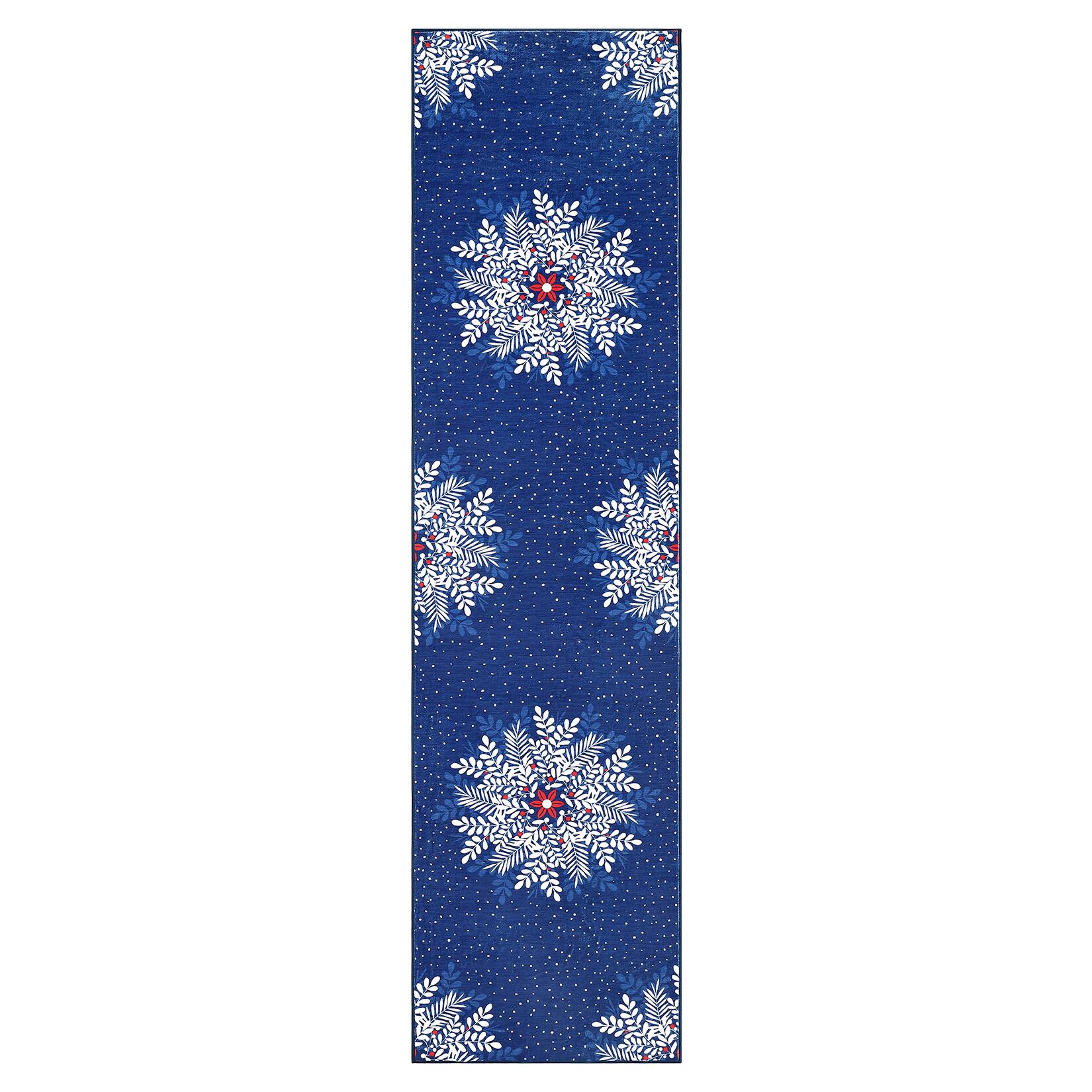 Acekool Christmas 2x6 Snowflake Washable Runners for Hallways Non Slip ...