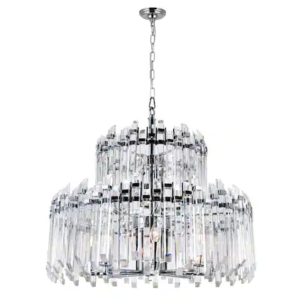 Front. CWI Lighting - Henrietta 12 Light Chandelier With Chrome Finish - Chrome.