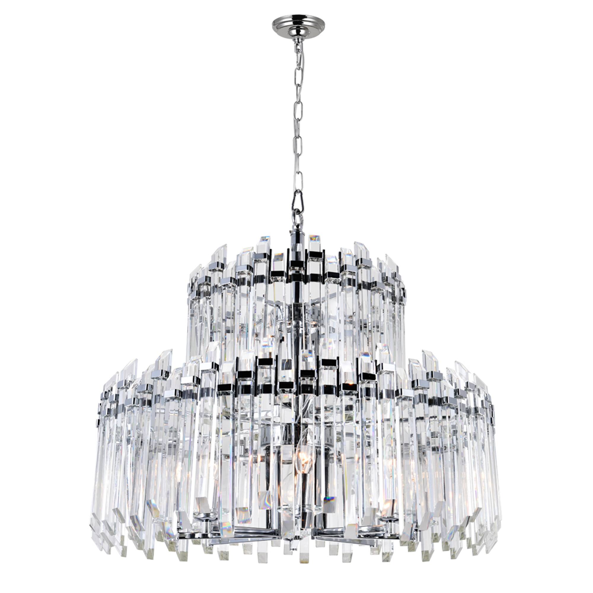Front. CWI Lighting - Henrietta 12 Light Chandelier With Chrome Finish - Chrome.