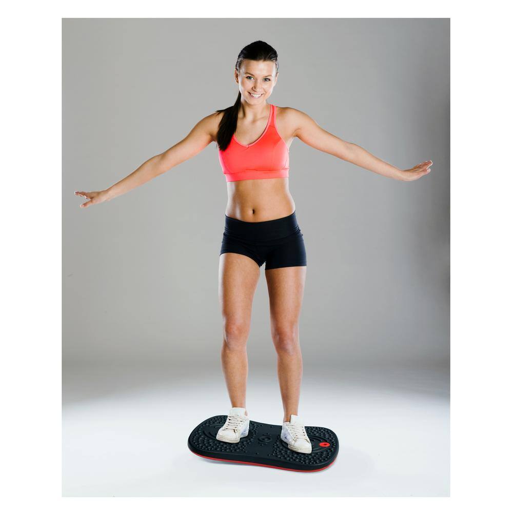 Angle. Floortex - Active Anti-Microbial Exercise Wobble Balance Board - Black.