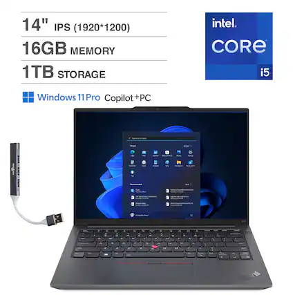 14" IPS (1920*1200)
16GB MEMORY
1TB STORAGE
intel CORE i5
Windows 11 Pro Copilot+PC