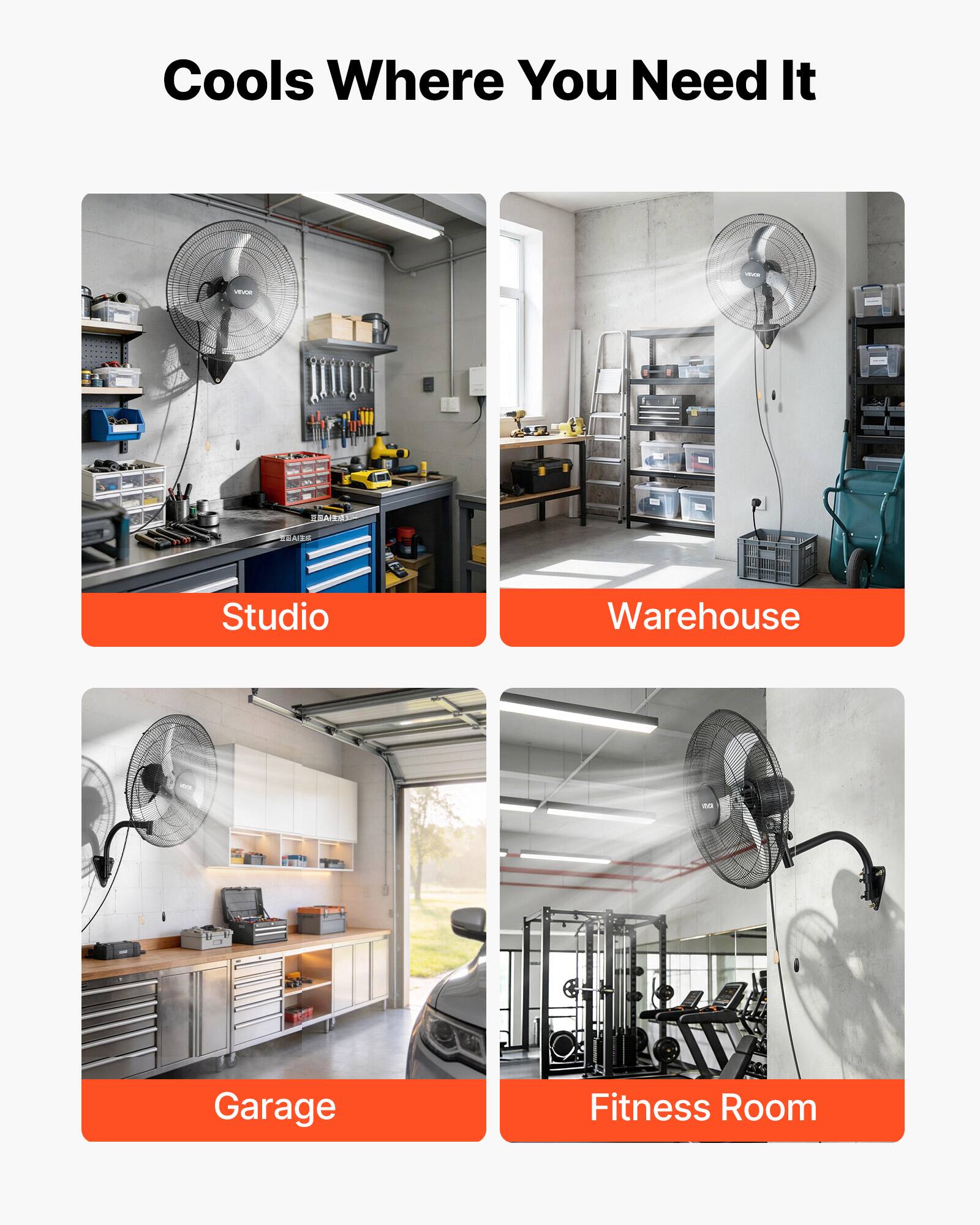 Cools Where You Need It

- Studio
- Warehouse
- Garage
- Fitness Room