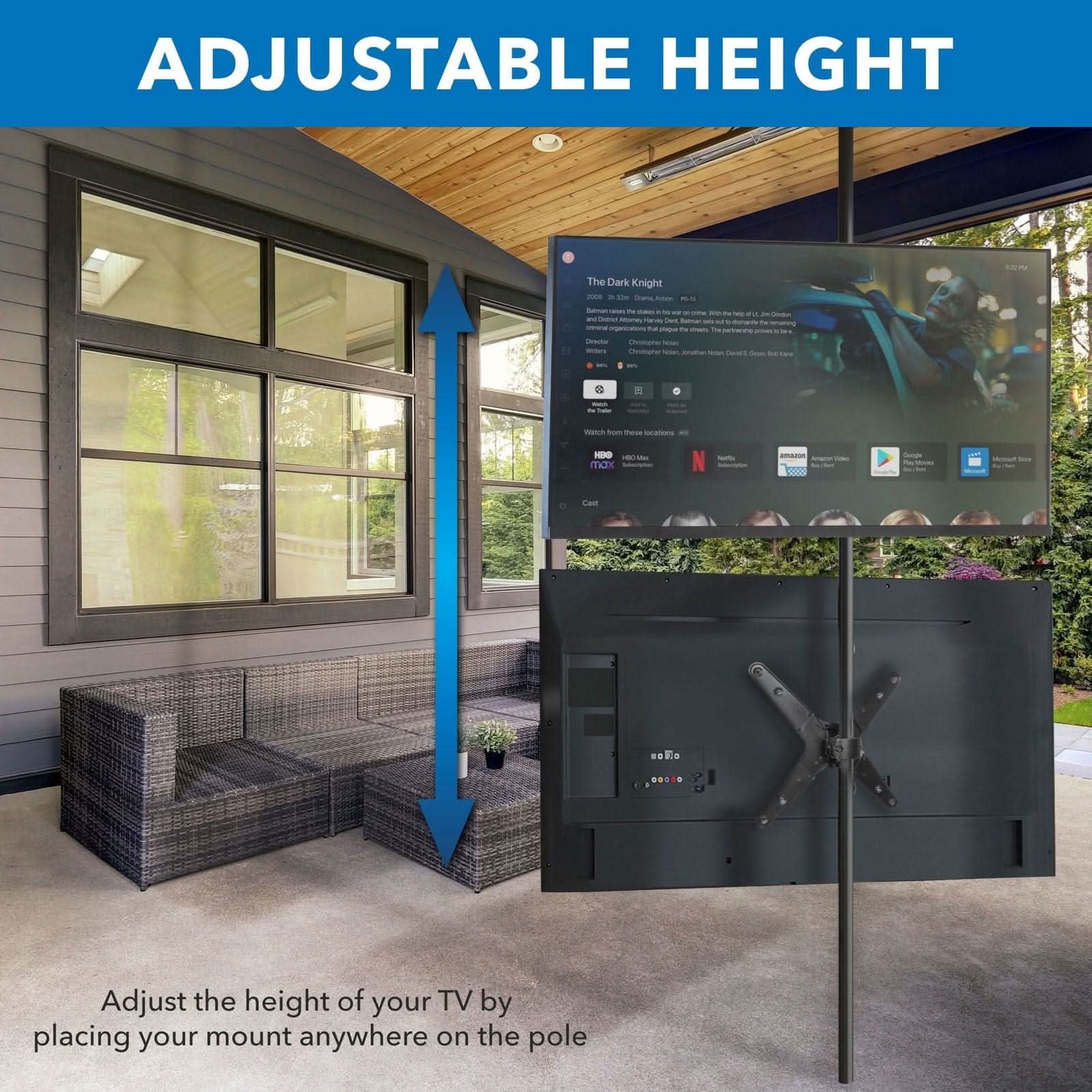 ADJUSTABLE HEIGHT

Adjust the height of your TV by placing your mount anywhere on the pole