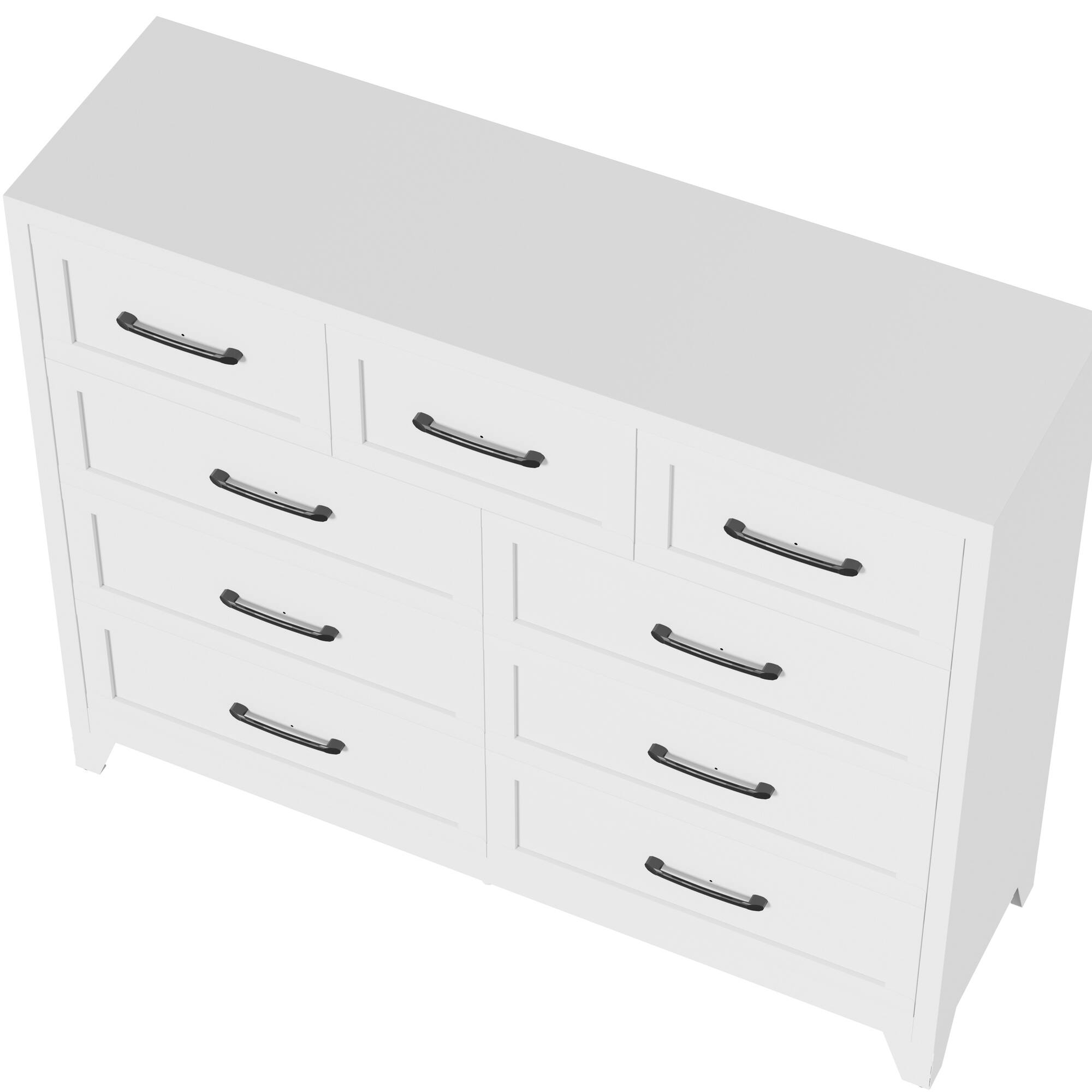 Alt View 7. Boyel Living - 9-Drawer Tall Metal Dresser with Smooth-Glide Storage - White.
