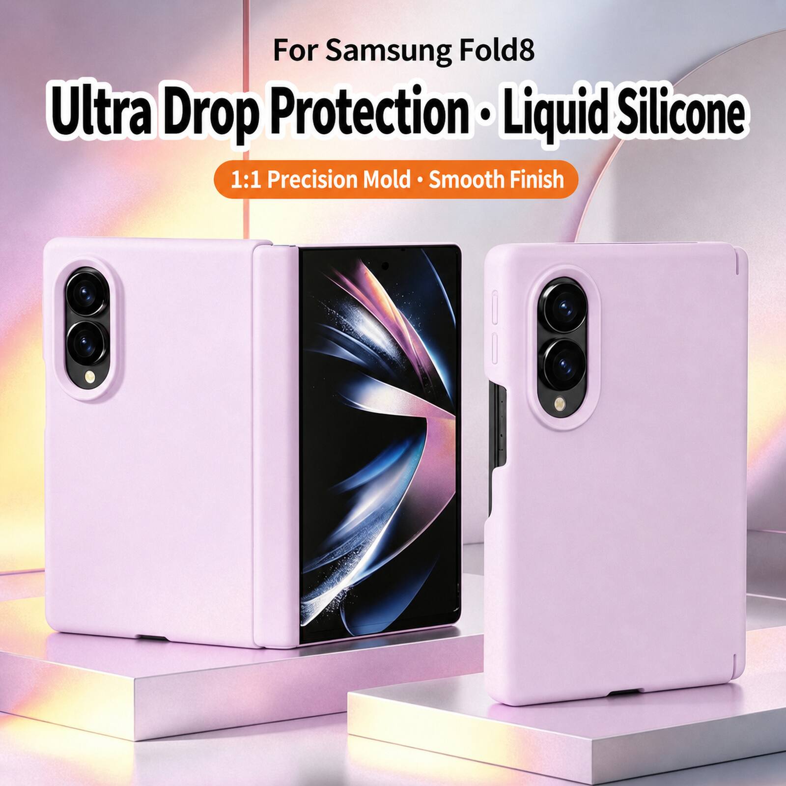 For Samsung Fold8 Ultra Drop Protection Liquid Silicone 1:1 Precision Mold Smooth Finish
