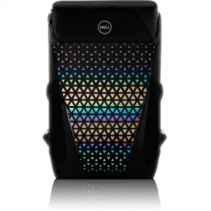 Front. Dell - Dell GM1720PM Carrying Case (Backpack) for 17" Dell Notebook, Gaming - Black - Weather Resistant - Fabric Body - Rainbow - Black.