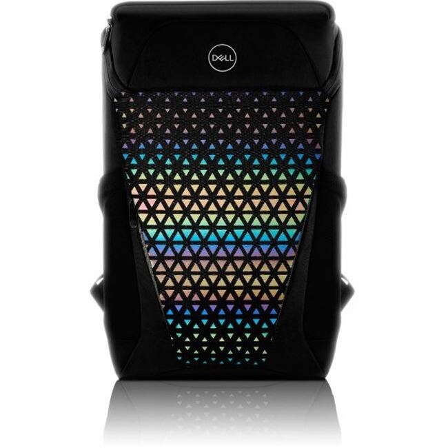 Front. Dell - Dell GM1720PM Carrying Case (Backpack) for 17" Dell Notebook, Gaming - Black - Weather Resistant - Fabric Body - Rainbow - Black.