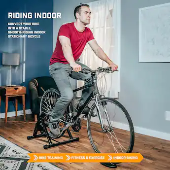best bicycle stationary stand Alpcour Bike Trainer for Indoor Riding Portable Foldable Magnetic Stainless Steel Indoor Trainer, Noise Reduction, 6 Resistance Settings & Bag Exercise for Road & Mountain Bikes the stand ensures a safe and steady workout Yaheetech Magnetic Steel Bike Trainer