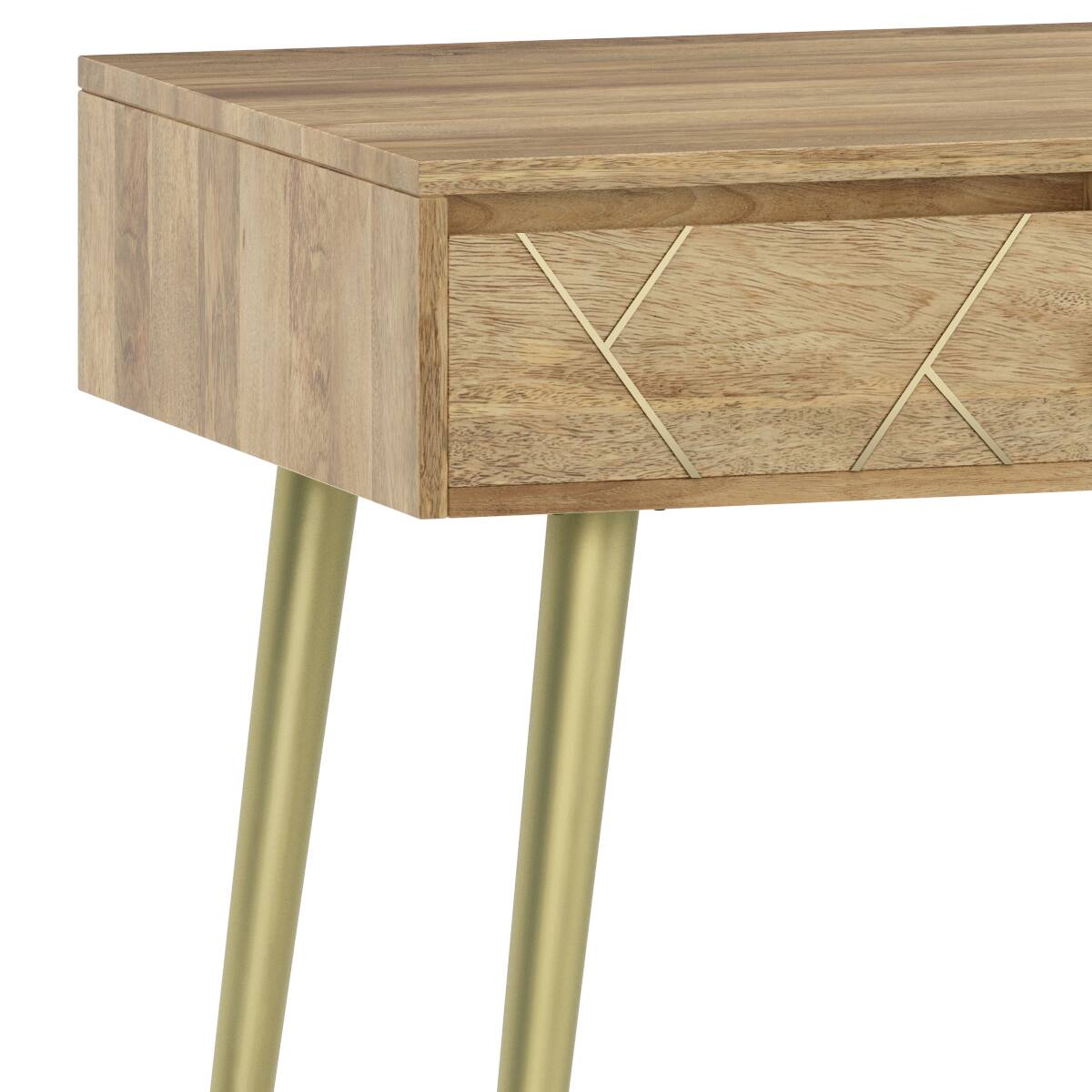 Alt View 1. Simpli Home - Jager SOLID MANGO WOOD Mid Century - Contemporary 54 inch Wide Desk in Natural - Natural.
