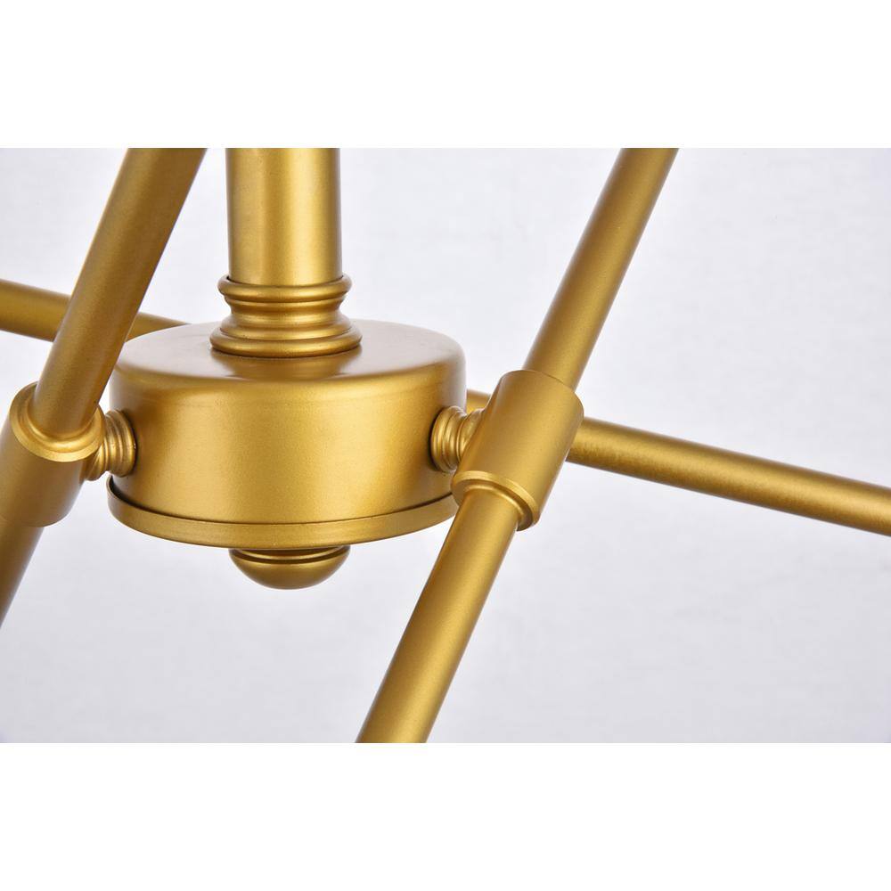 Alt View 1. Living District - Axel 6 Lights Brass Pendant - Brass.