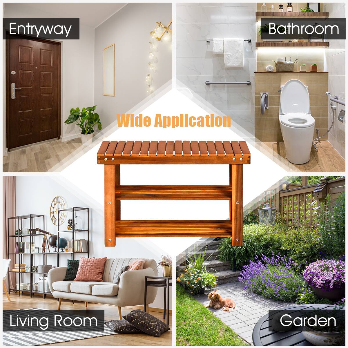 Entryway, Bathroom, Living Room, Garden