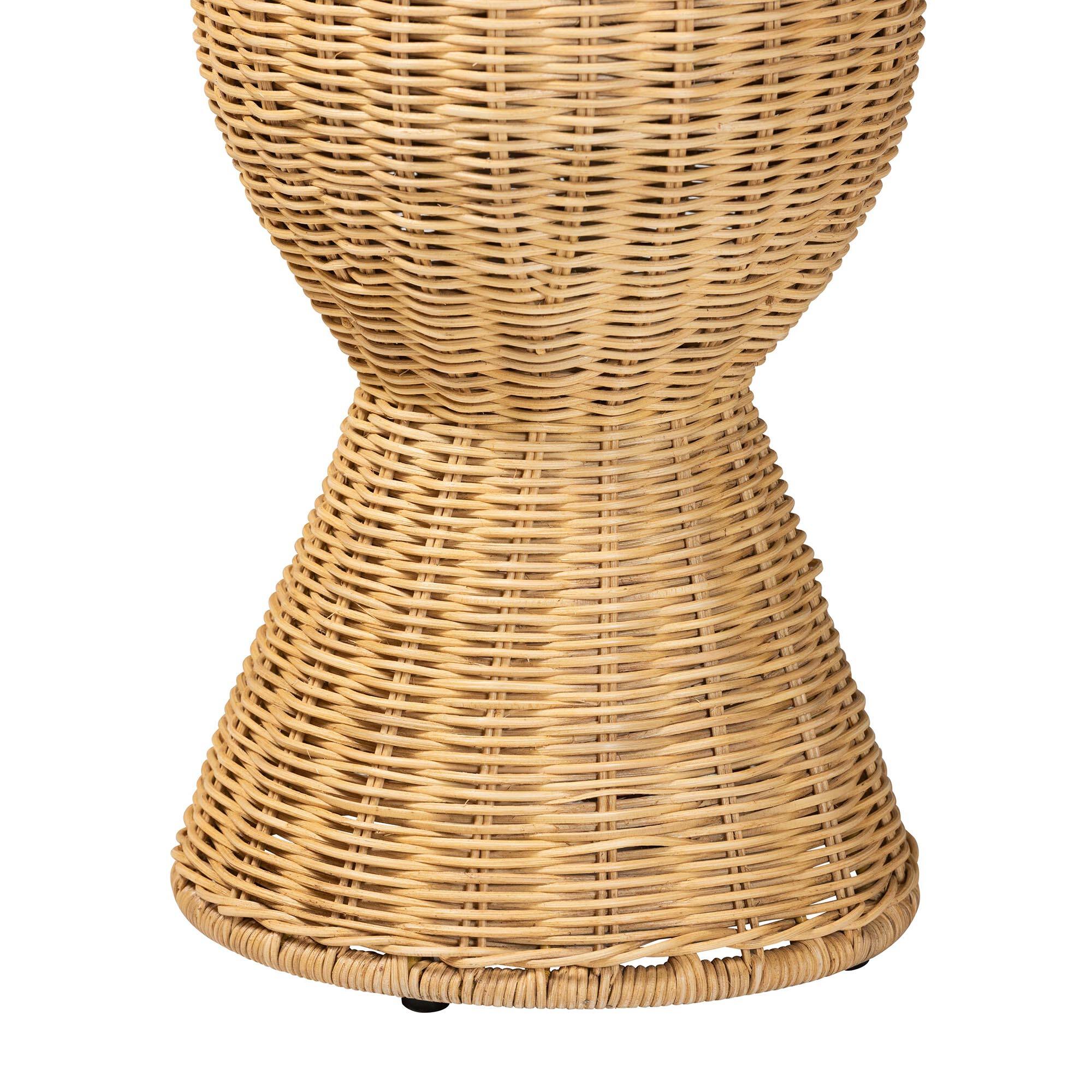 bali & pari Hisao Checkered Console Table with Sculptural Base Natural ...