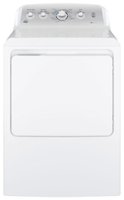GE - 7.2 Cu. Ft. 4-Cycle High-Efficiency Gas Dryer - White with silver backsplash - Front_Zoom