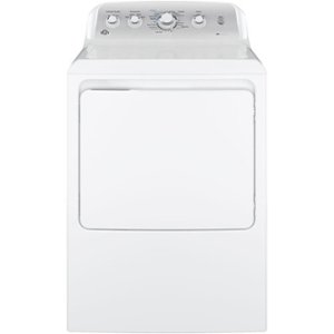 GE - 7.2 Cu. Ft. 4-Cycle Electric Dryer - White on white/silver