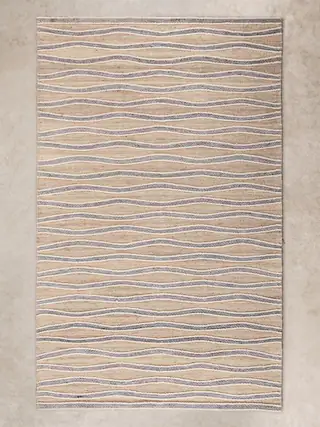 Front. GAURI KOHLI - Milford Rug - Shades of beige and gray.