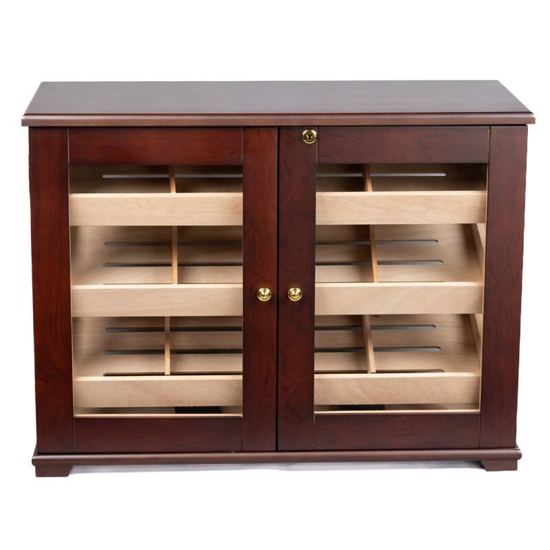 Alt View 5. Prestige - Marciano Countertop Display Humidor - Dark Mahogany Finish.