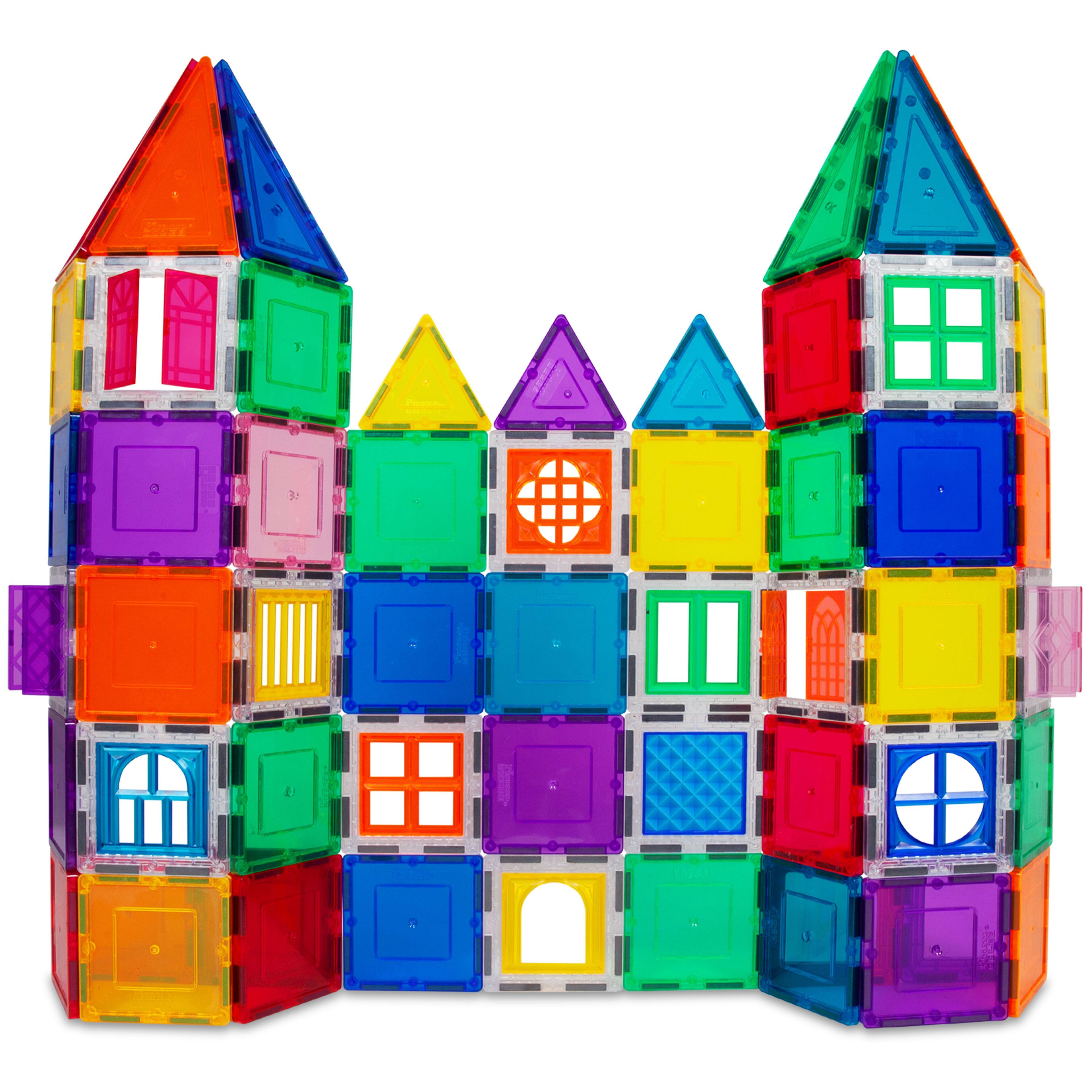 Alt View 2. PicassoTiles - PicassoTiles 40 PC Window and Door Clip Magnetic Tiles, Magnetic Building Blocks for Kids 3+.