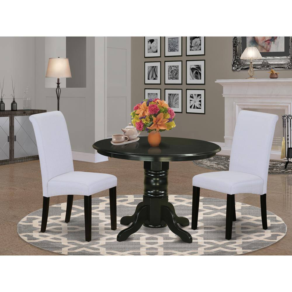 Left. East West Furniture - Dining Room Set Black - Brown.