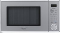 Front Zoom. Sharp - 1.1 Cu. Ft. Mid-Size Microwave - Silver.