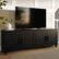 Alt View 32. CorLiving - CorLiving - Virlomi Collection TV Stand with Enclosed Cabinets for Most TVs up to 85" - Black Ravenwood.