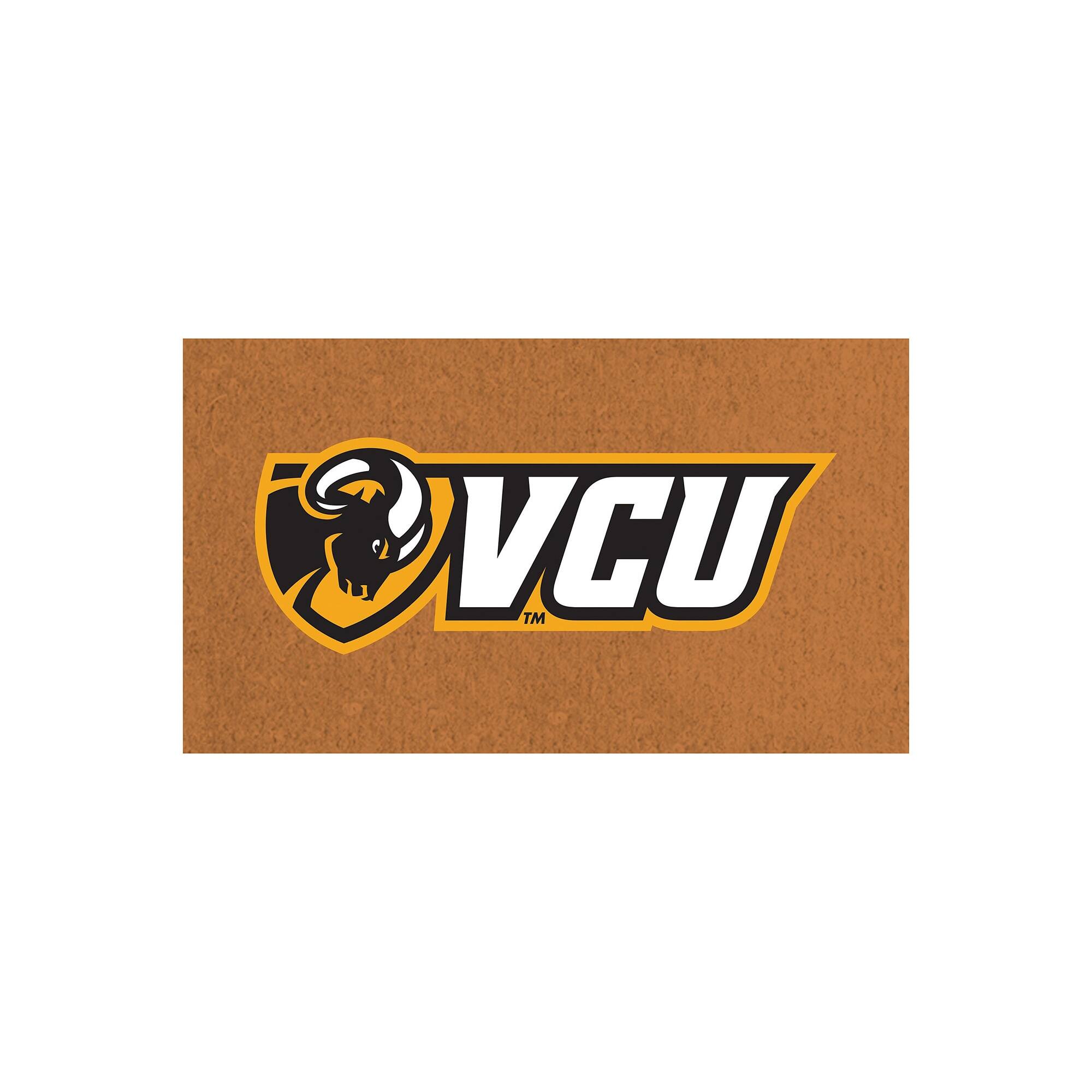 Front. Evergreen Enterprises - VCU Rams 28" x 16" Team Logo Outdoor Coir Mat - Multicolor.