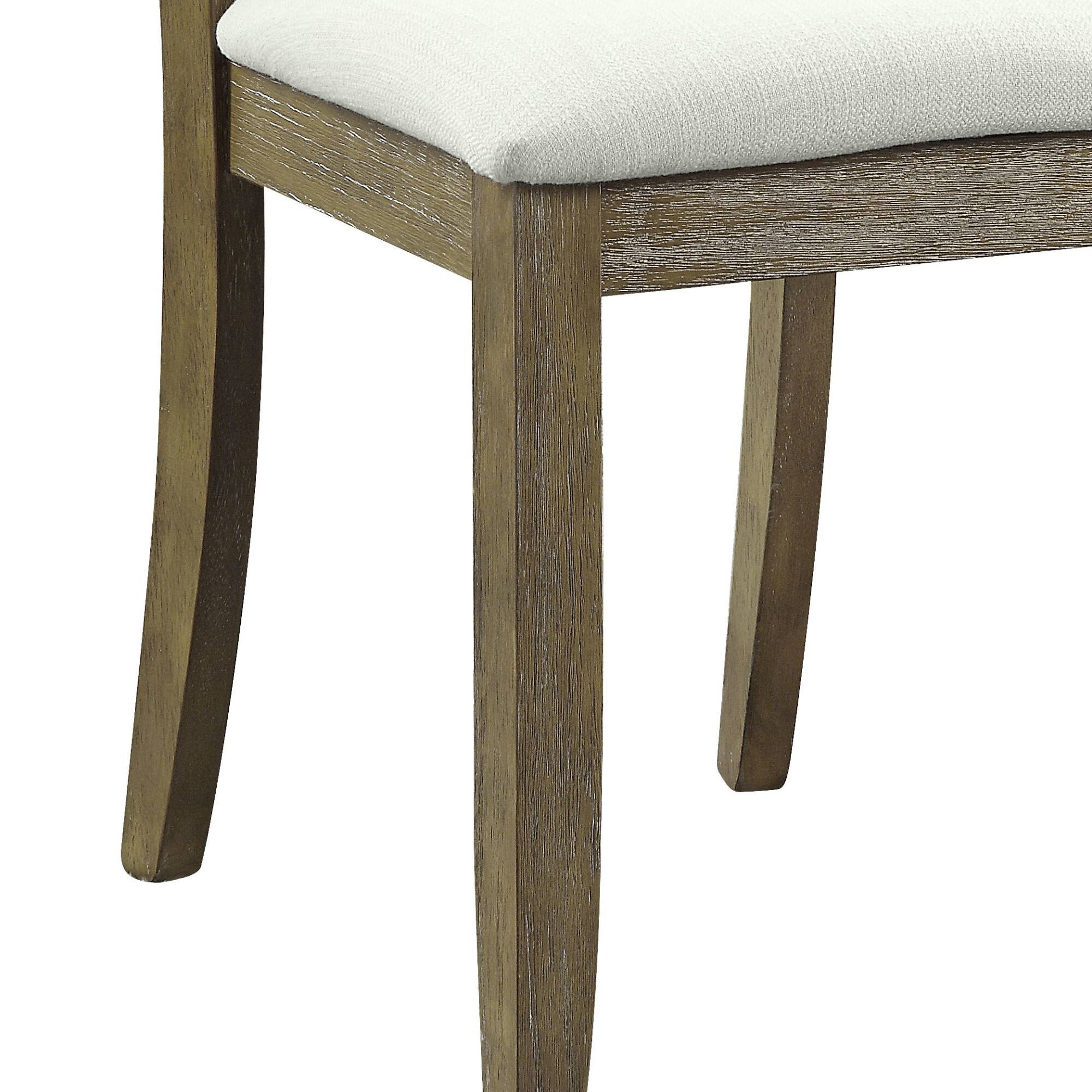Alt View 4. GOODSILO - Elegant Beige Linen Upholstered Side Chair with Rustic Oak Finish, Set of 2 - Beige+Oak.