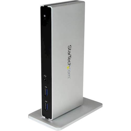 StarTech.com - DVI Dual-Monitor USB 3.0 Docking Station - Black / Silver