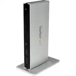 StarTech.com - DVI Dual-Monitor USB 3.0 Docking Station - Black / Silver