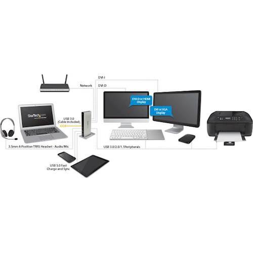 Alt View 18. StarTech.com - DVI Dual-Monitor USB 3.0 Docking Station - Black / Silver.
